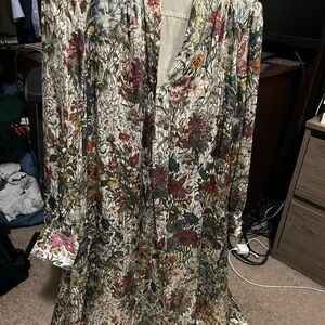 Tory Burch Floral Long Sleeve Dress